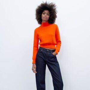 HIGH COLLAR KNIT SWEATER - Size Medium